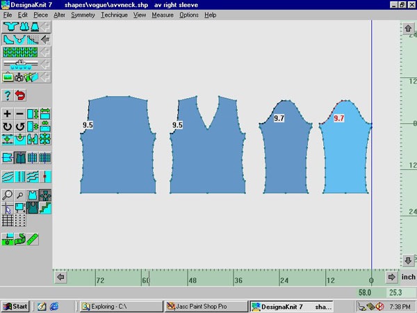 Desginaknit Dak Original Pattern Drafting V Neck Sweater Screen